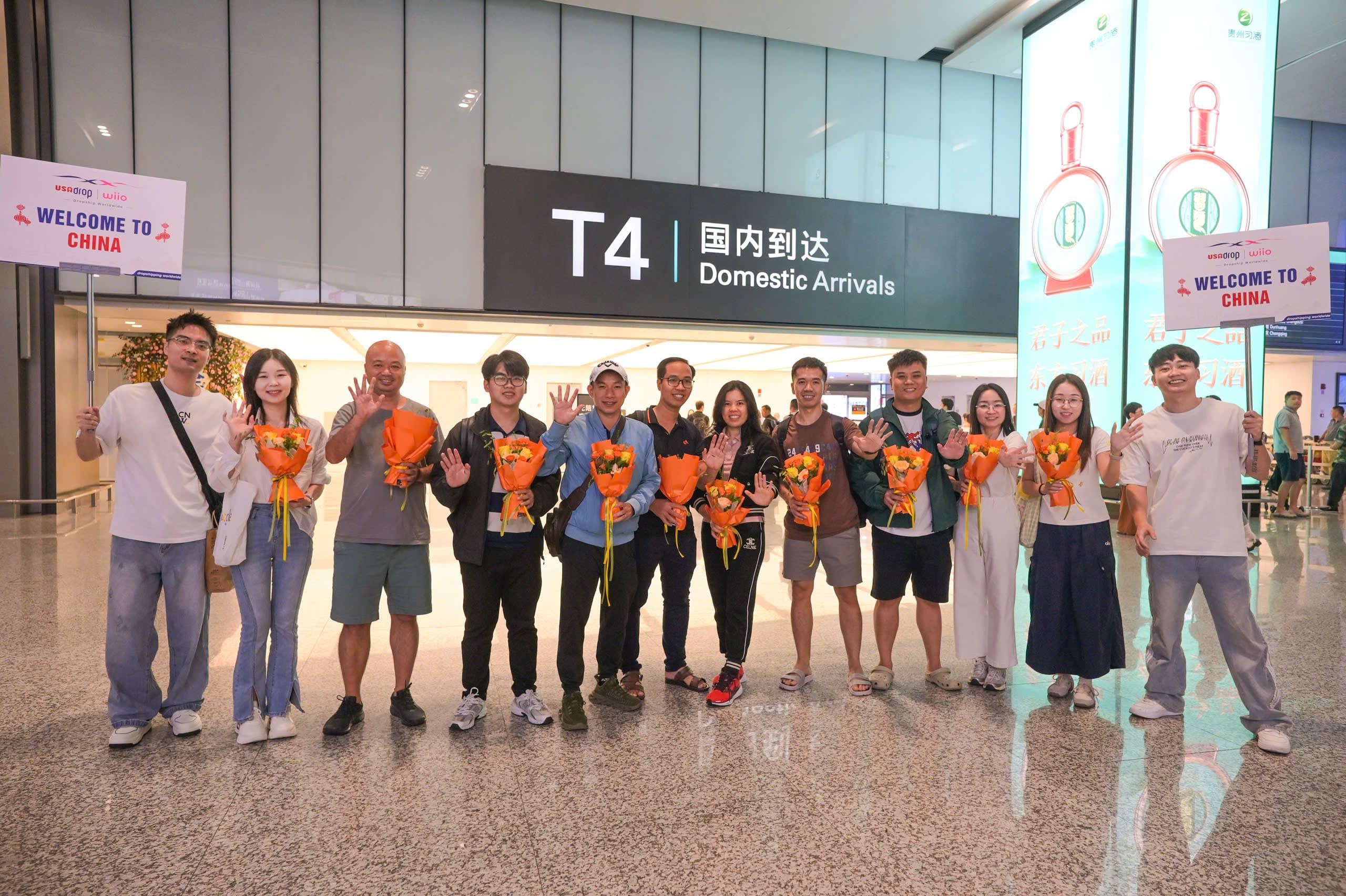 Welcome at China arrivals